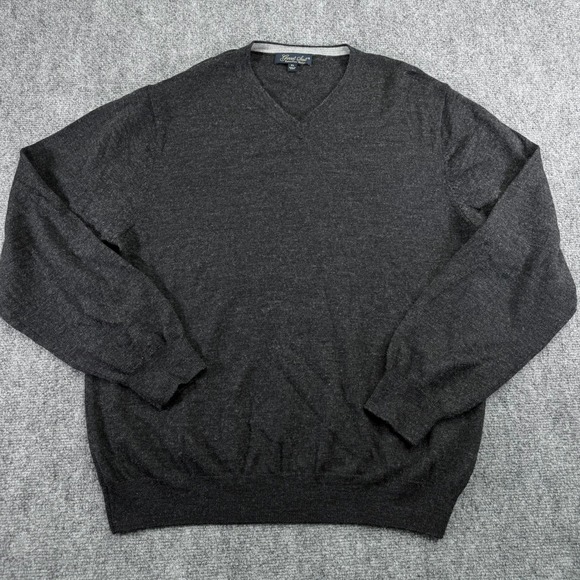 Garret Scott Other - Garret Scott Sweater Mens Extra Large Charcoal Extra Fine Merino Wool V Neck